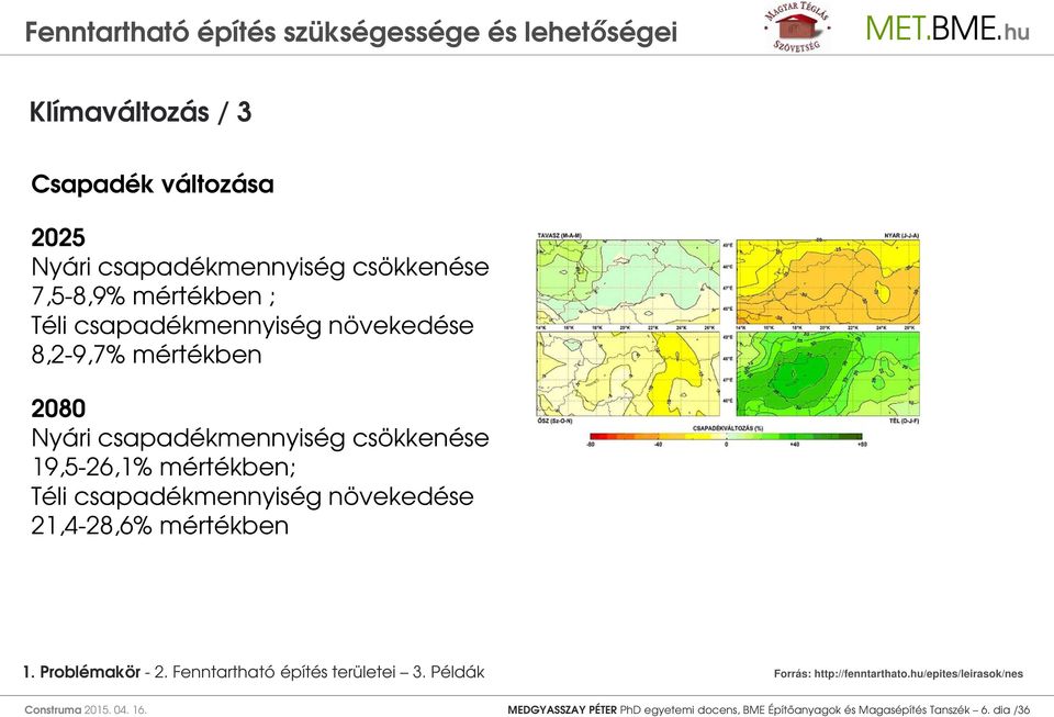 mértékben; Téli csapadékmennyiség növekedése 21,4-28,6% mértékben Forrás: http://fenntarthato.