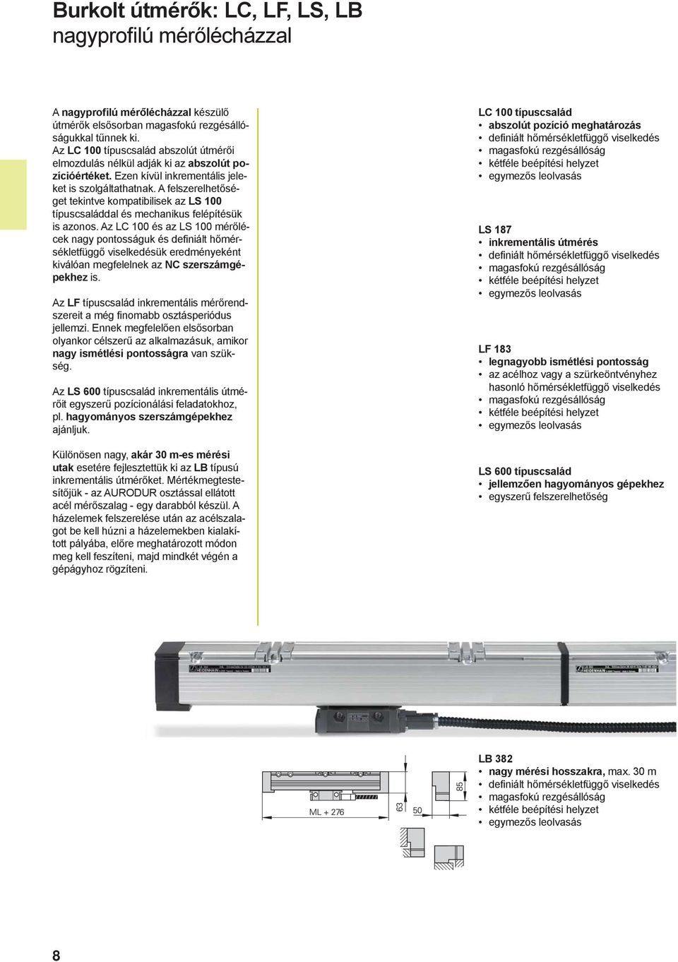 A felszerelhetőséget tekintve kompatibilisek az LS 100 típuscsaláddal és mechanikus felépítésük is azonos.