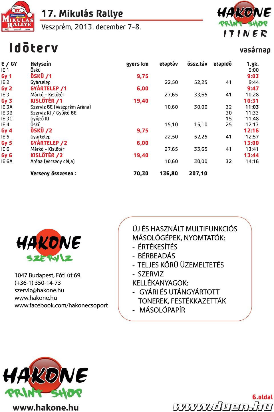 19,40 10:31 IE 3A Szerviz BE (Veszprém Aréna) 10,60 30,00 32 11:03 IE 3B Szerviz KI / Gyûjtõ BE 30 11:33 IE 3C Gyûjtõ KI 15 11:48 IE 4 Öskü 15,10 15,10 25 12:13