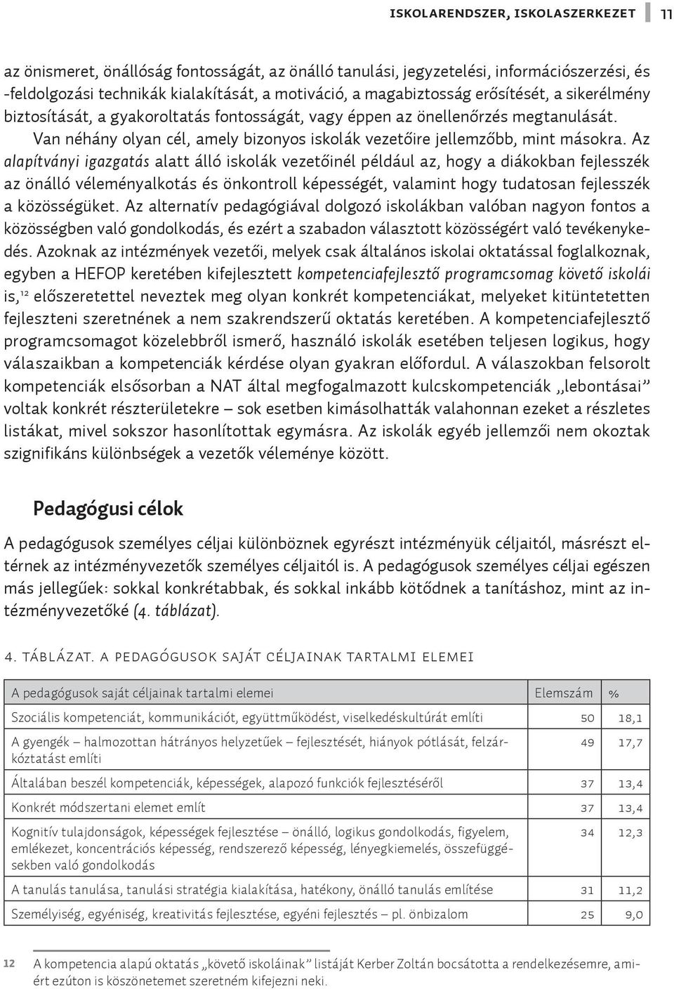 Az alapítványi igazgatás alatt álló iskolák vezetőinél például az, hogy a diákokban fejlesszék az önálló véleményalkotás és önkontroll képességét, valamint hogy tudatosan fejlesszék a közösségüket.