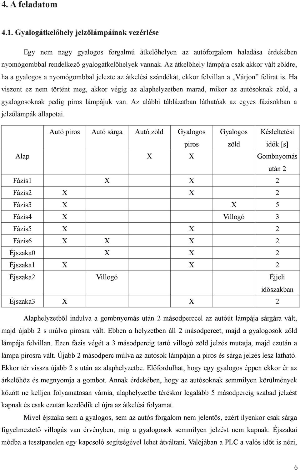 Ha viszont ez nem történt meg, akkor végig az alaphelyzetben marad, mikor az autósoknak zöld, a gyalogosoknak pedig piros lámpájuk van.