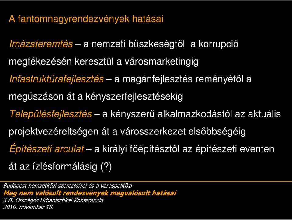 Településfejlesztés a kényszerű alkalmazkodástól az aktuális projektvezéreltségen át a városszerkezet elsőbbségéig