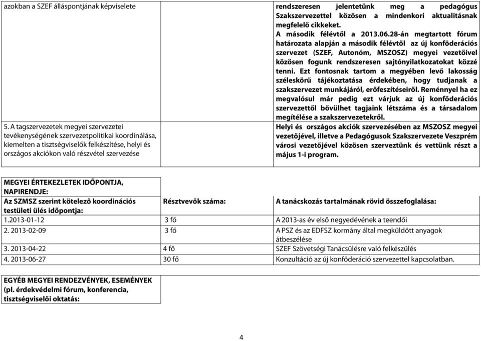 Ezt fontosnak tartom a megyében levő lakosság széleskörű tájékoztatása érdekében, hogy tudjanak a szakszervezet munkájáról, erőfeszítéseiről.