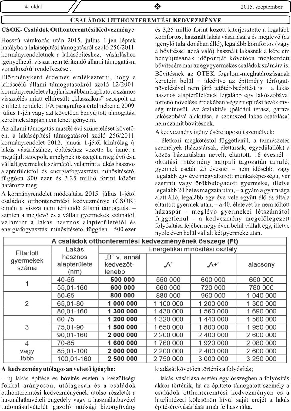 Előzményként érdemes emlékeztetni, hogy a lakáscélú állami támogatásokról szóló 12/2001.