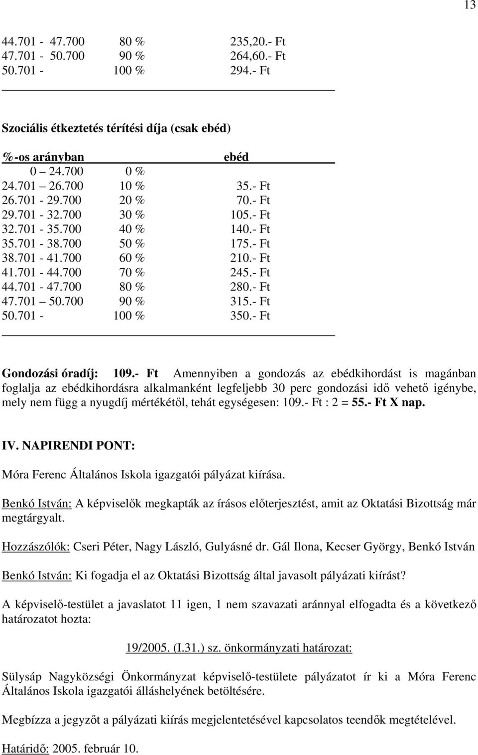 701 50.700 90 % 315.- Ft 50.701-100 % 350.- Ft Gondozási óradíj: 109.