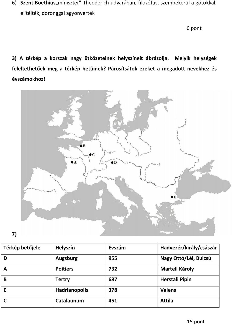 Párosítsátok ezeket a megadott nevekhez és évszámokhoz!