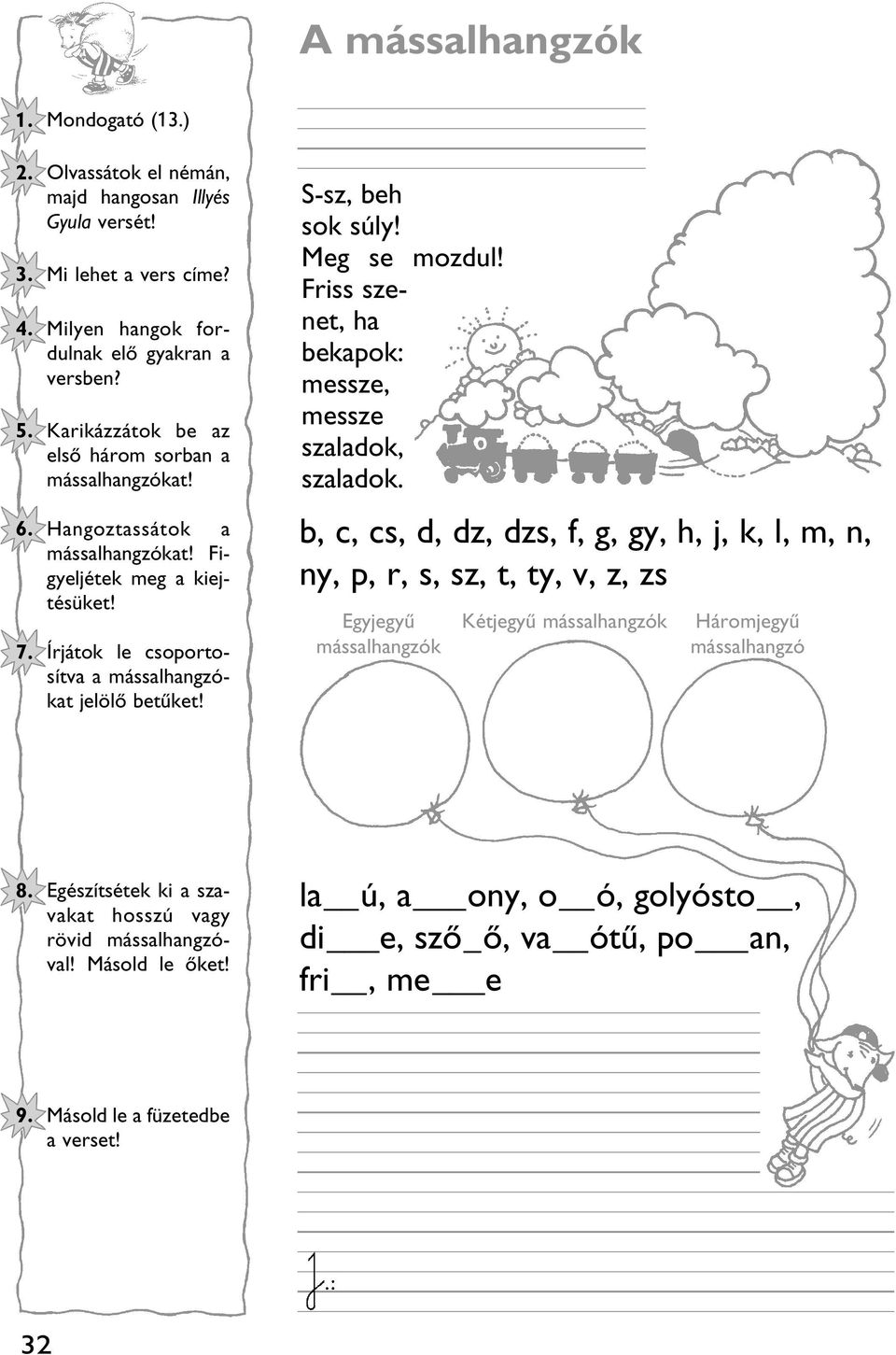 S-sz, beh sok súly! Meg se mozdul! Friss szenet, ha bekapok: messze, messze szaladok, szaladok.