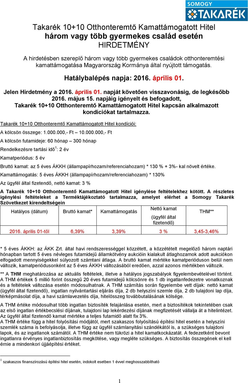 napjáig igényelt és befogadott, Takarék 10+10 Otthonteremtő Kamattámogatott Hitel kapcsán alkalmazott kondíciókat tartalmazza.