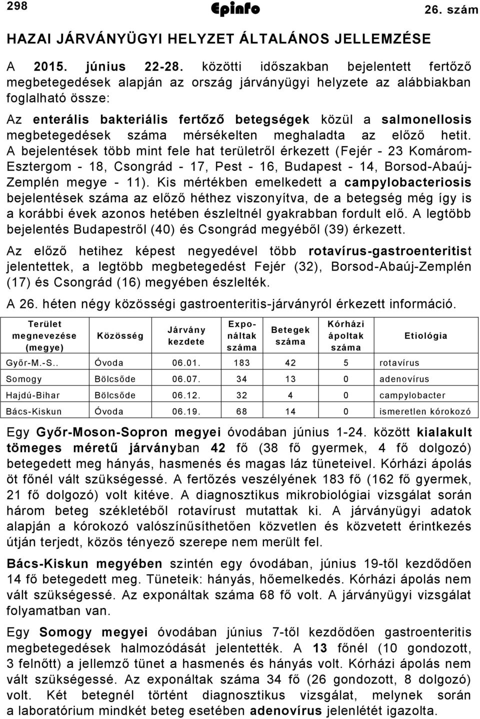 megbetegedések száma mérsékelten meghaladta az előző hetit.