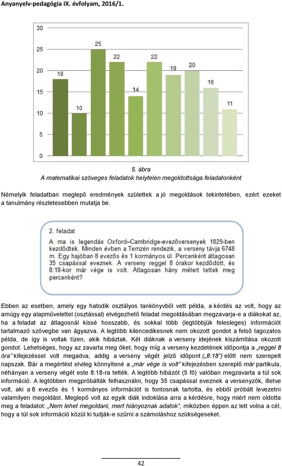 Ebben az esetben, amely egy hatodik osztályos tankönyvből vett példa, a kérdés az volt, hogy az amúgy egy alapművelettel (osztással) elvégezhető feladat megoldásában megzavarja-e a diákokat az, ha a