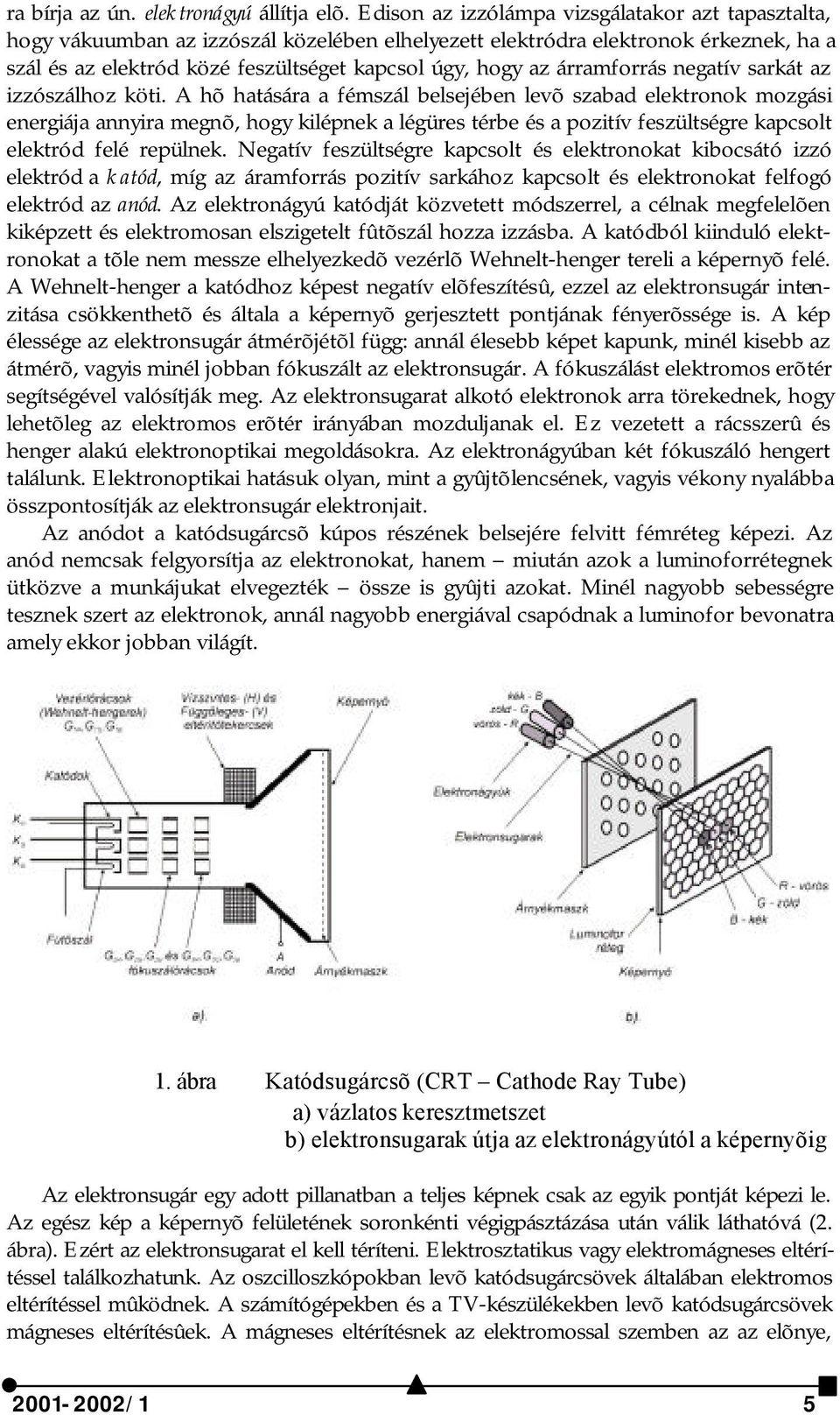 árramforrás negatív sarkát az izzószálhoz köti.