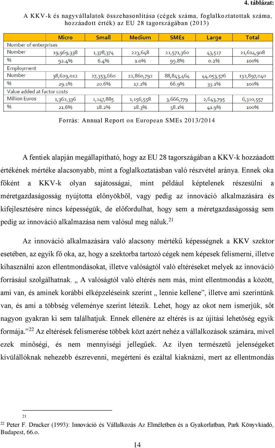 Ennek oka főként a KKV-k olyan sajátosságai, mint például képtelenek részesülni a méretgazdaságosság nyújtotta előnyökből, vagy pedig az innováció alkalmazására és kifejlesztésére nincs képességük,