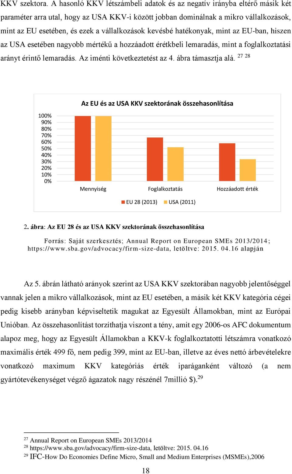 vállalkozások kevésbé hatékonyak, mint az EU-ban, hiszen az USA esetében nagyobb mértékű a hozzáadott érétkbeli lemaradás, mint a foglalkoztatási arányt érintő lemaradás.