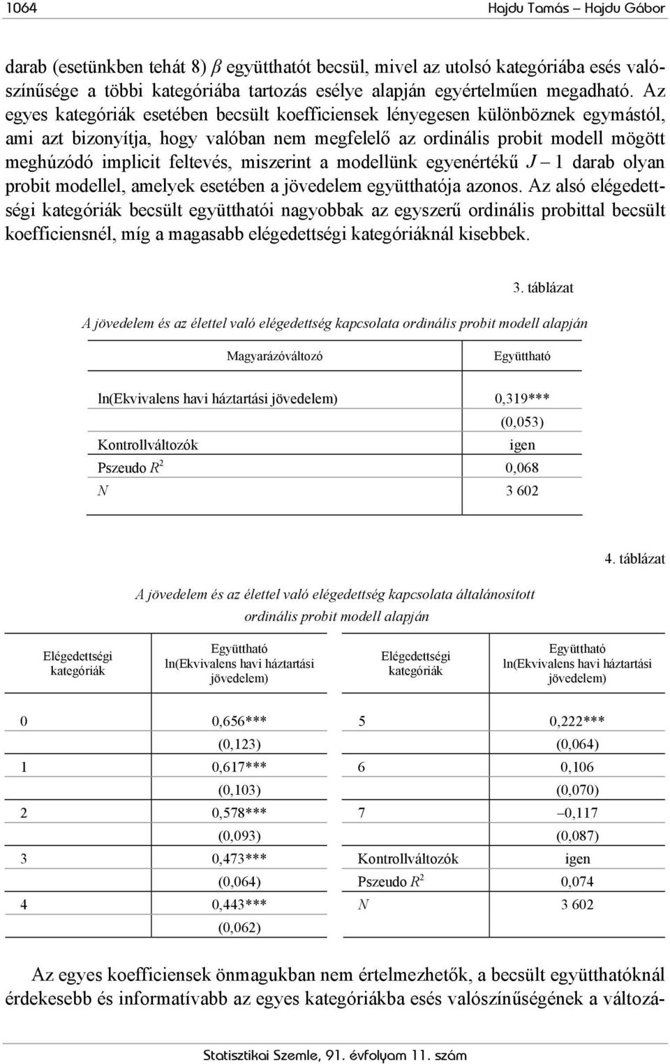 modellünk egyenértékű J 1 darab olyan probt modellel, amelyek esetében a jövedelem együtthatója azonos.