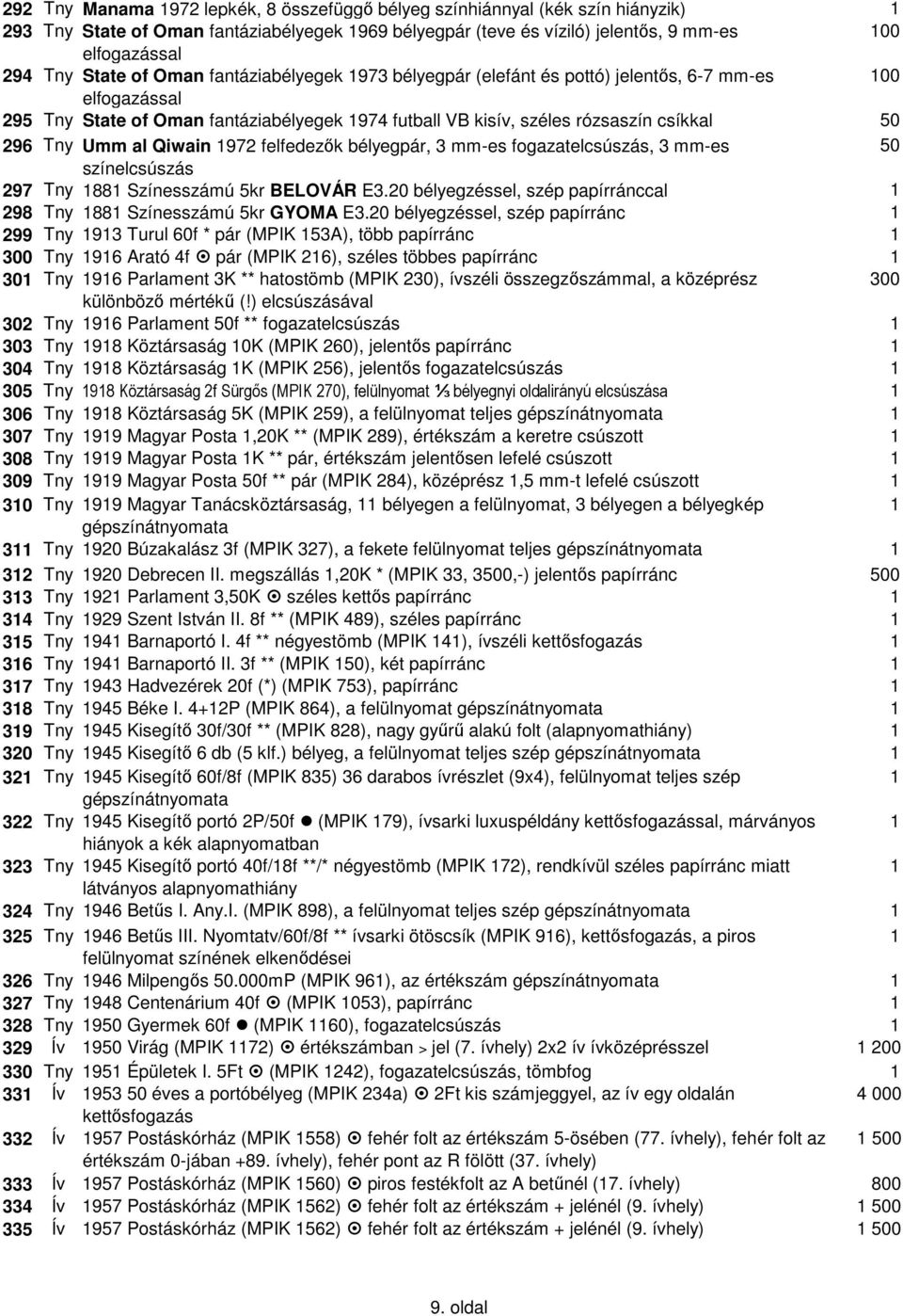 Qiwain 972 felfedezők bélyegpár, 3 mm-es fogazatelcsúszás, 3 mm-es 50 színelcsúszás 297 Tny 88 Színesszámú 5kr BELOVÁR E3.20 bélyegzéssel, szép papírránccal 298 Tny 88 Színesszámú 5kr GYOMA E3.