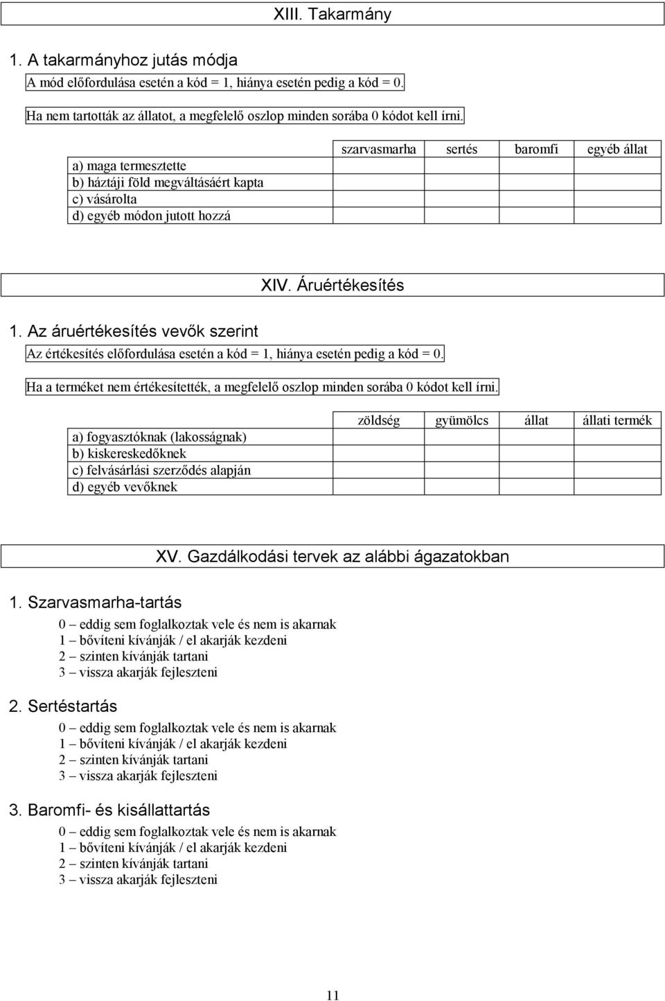 Az áruértékesítés vevők szerint Az értékesítés előfordulása esetén a kód = 1, hiánya esetén pedig a kód = 0. Ha a terméket nem értékesítették, a megfelelő oszlop minden sorába 0 kódot kell írni.