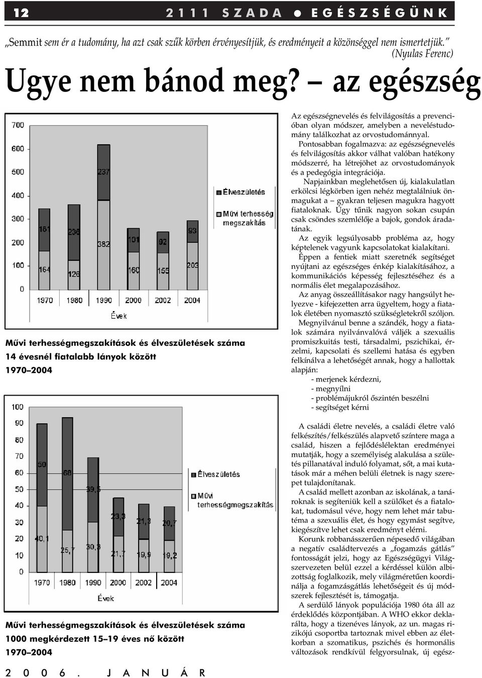 1970 2004 Az egészségnevelés és felvilágosítás a prevencióban olyan módszer, amelyben a neveléstudomány találkozhat az orvostudománnyal.