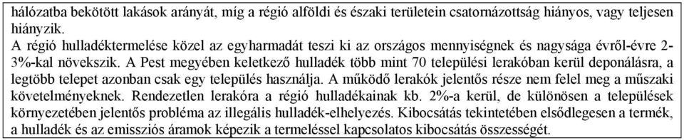 A Pest megyében keletkező hulladék több mint 70 települési lerakóban kerül deponálásra, a legtöbb telepet azonban csak egy település használja.