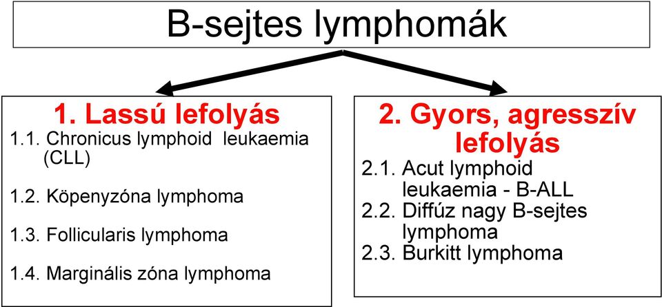 Marginális zóna lymphoma 2. Gyors, agresszív lefolyás 2.1.