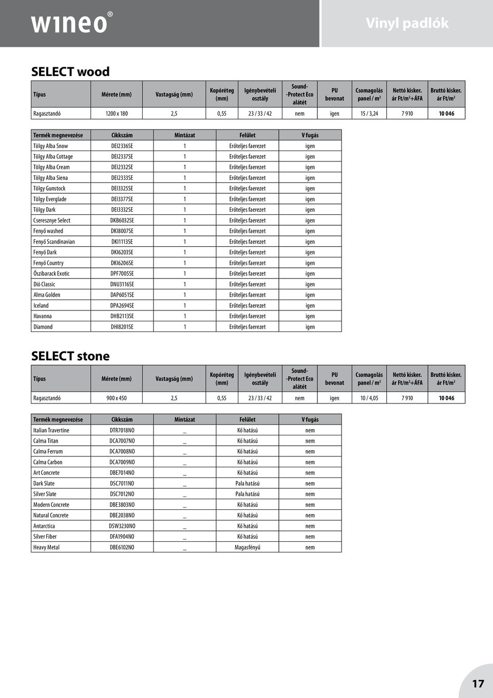 DEI2333SE 1 Erőteljes faerezet igen Tölgy Gunstock DEI3325SE 1 Erőteljes faerezet igen Tölgy Everglade DEI3377SE 1 Erőteljes faerezet igen Tölgy Dark DEI3332SE 1 Erőteljes faerezet igen Cseresznye