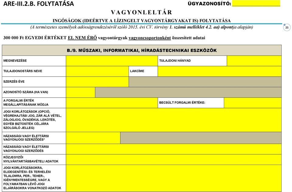 FORGALMI ÉRTÉKE: JOGI KORLÁTOZÁSOK (OPCIÓ, VÉGREHAJTÁSI JOG, ZÁR ALÁ VÉTEL, ZÁLOGJOG, ÓVADÉKUL LEKÖTÉS, EGYÉB BIZTOSÍTÉK CÉLJÁRA SZOLGÁLÓ JELLEG) VAGYONJOGI SZERZŐDÉS* VAGYONJOGI SZERZŐDÉS KÖZJEGYZŐI