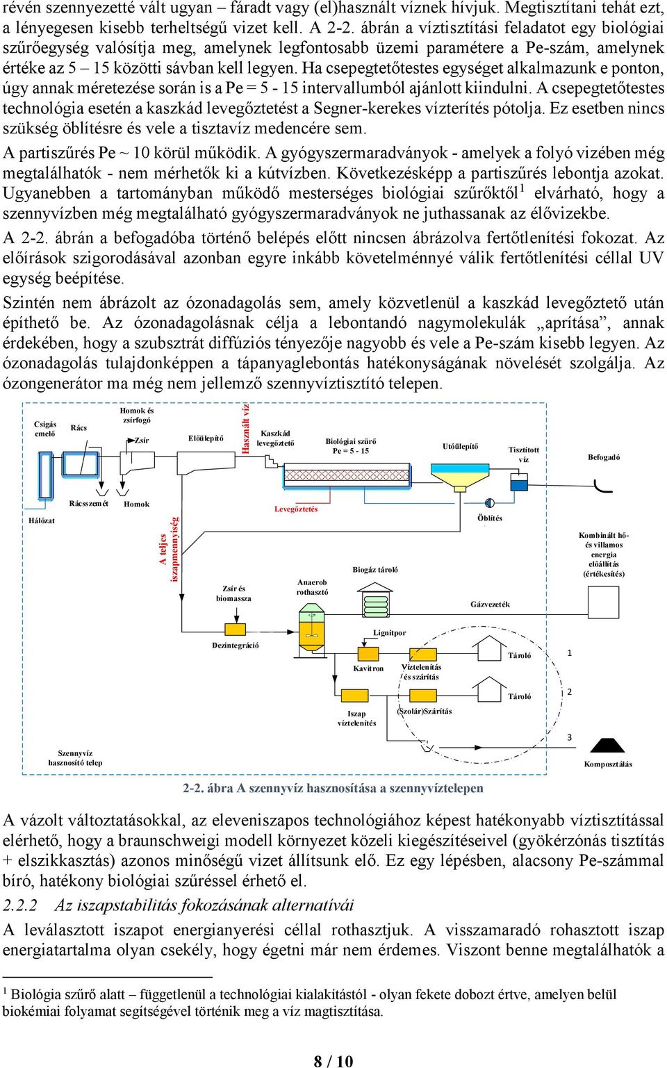 Ha csepegtetőtestes egységet alkalmazunk e ponton, úgy annak méretezése során is a Pe = 5-15 intervallumból ajánlott kiindulni.