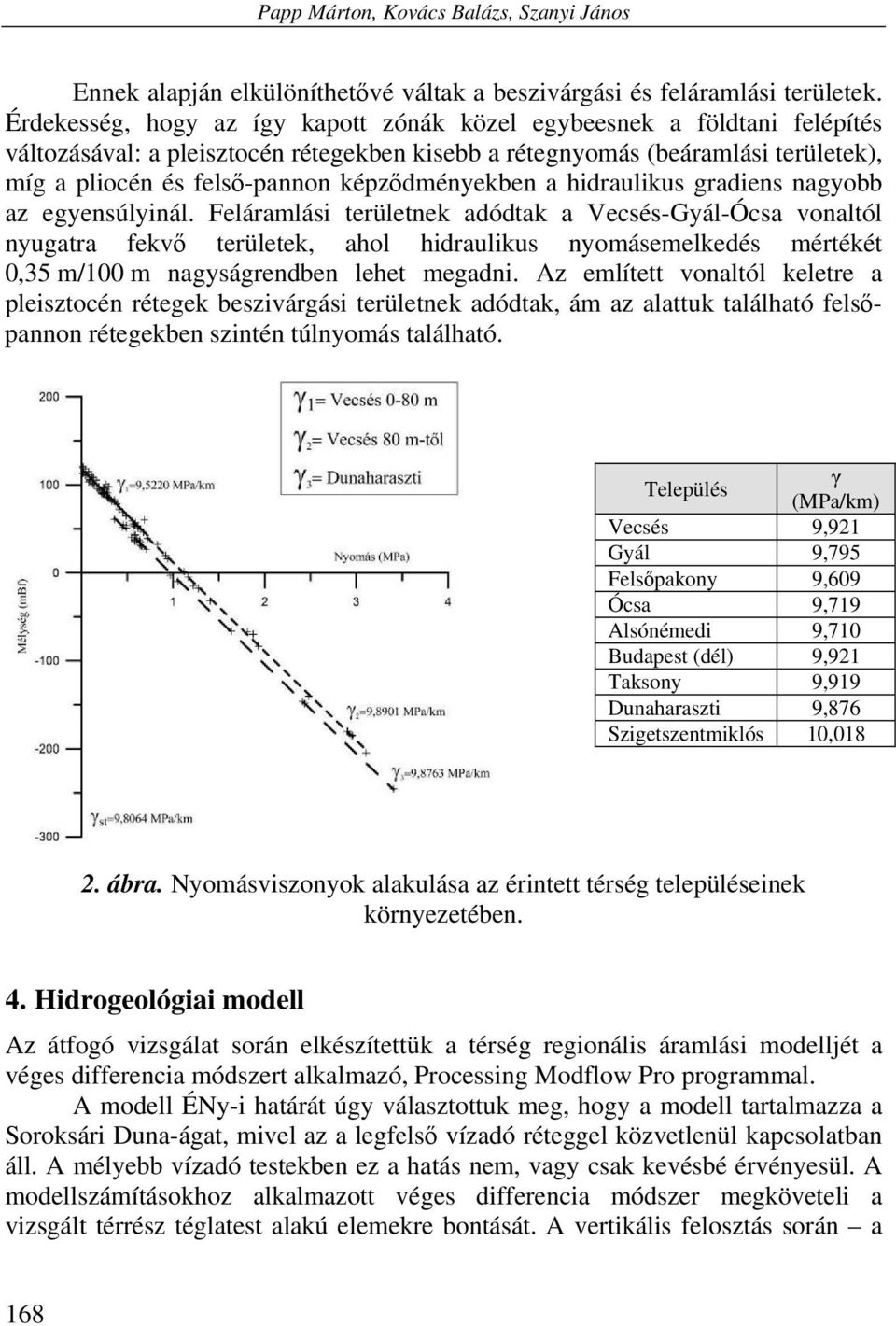 képződményekben a hidraulikus gradiens nagyobb az egyensúlyinál.