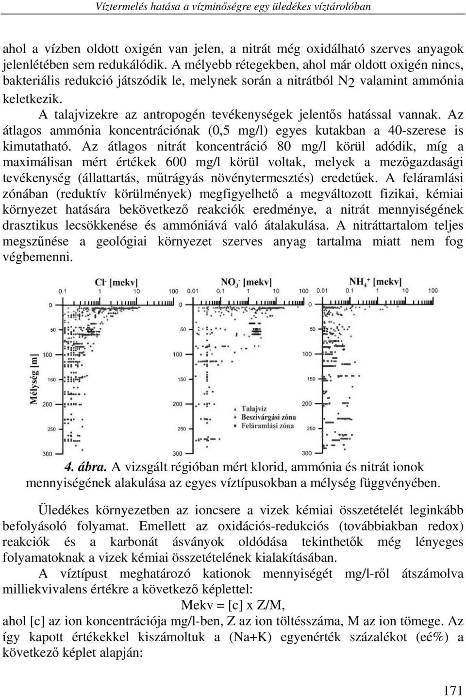 A talajvizekre az antropogén tevékenységek jelentős hatással vannak. Az átlagos ammónia koncentrációnak (0,5 mg/l) egyes kutakban a 40-szerese is kimutatható.