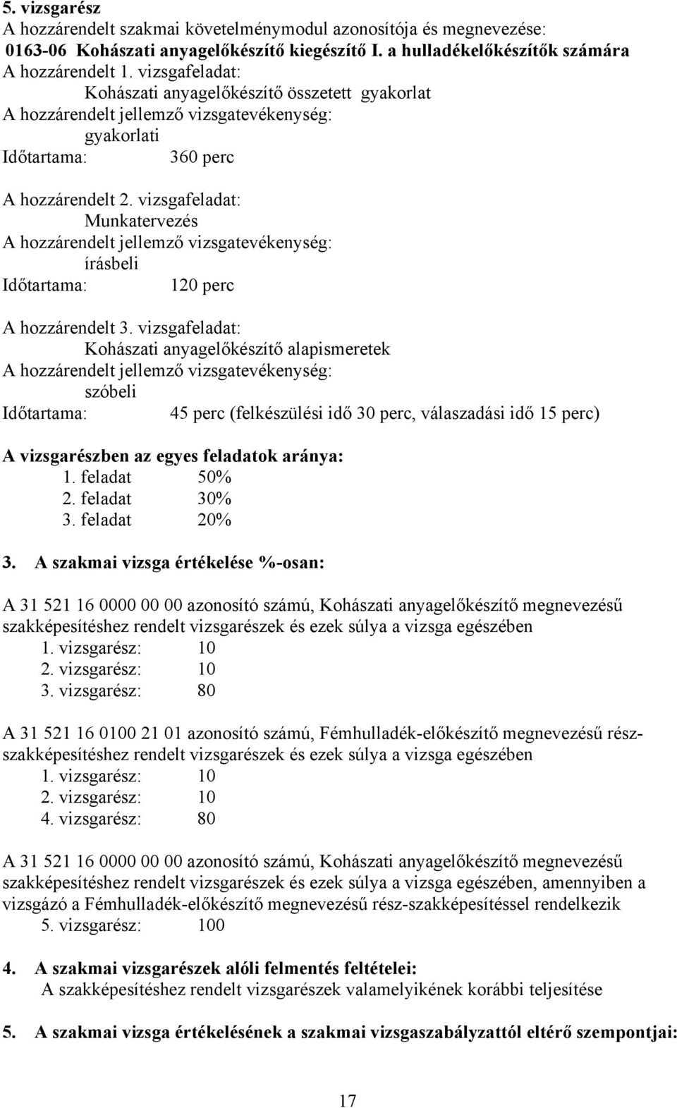 vizsgafeladat: Munkatervezés hozzárendelt jellemző vizsgatevékenység: írásbeli Időtartama: 120 perc hozzárendelt 3.