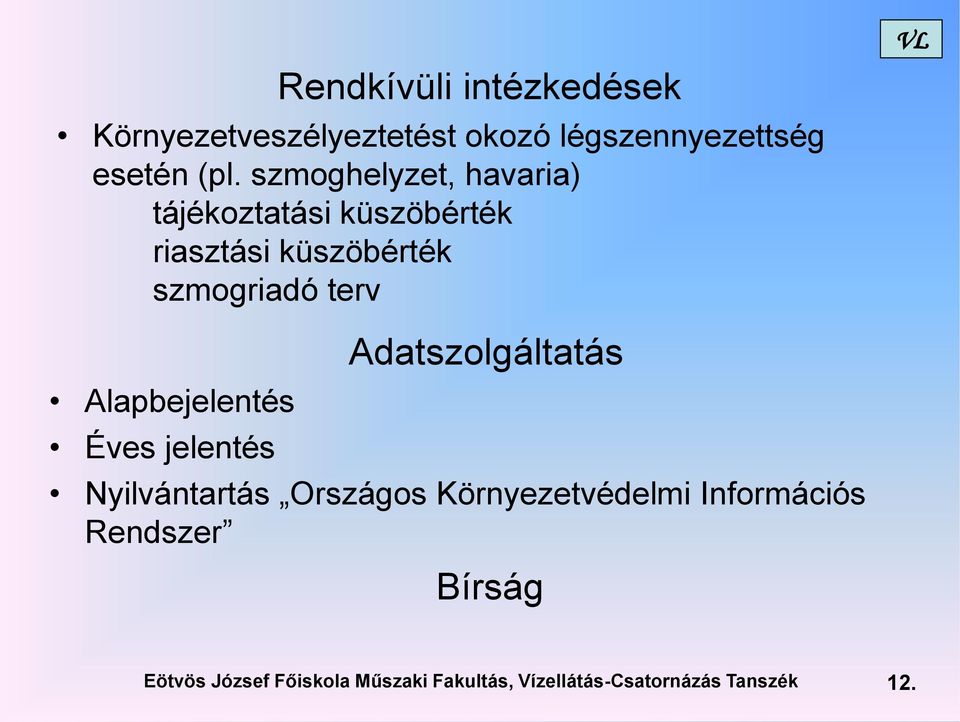 Alapbejelentés Éves jelentés Adatszolgáltatás Nyilvántartás Országos Környezetvédelmi