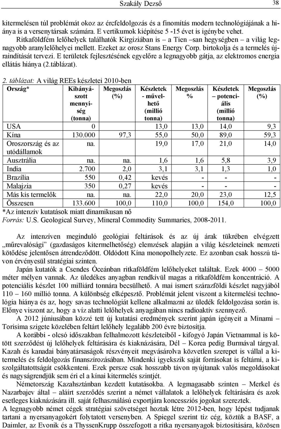 E területek fejlesztésének egyelőre a legnagyobb gátja, az elektromos energia ellátás hiánya (2.táblázat). 2.