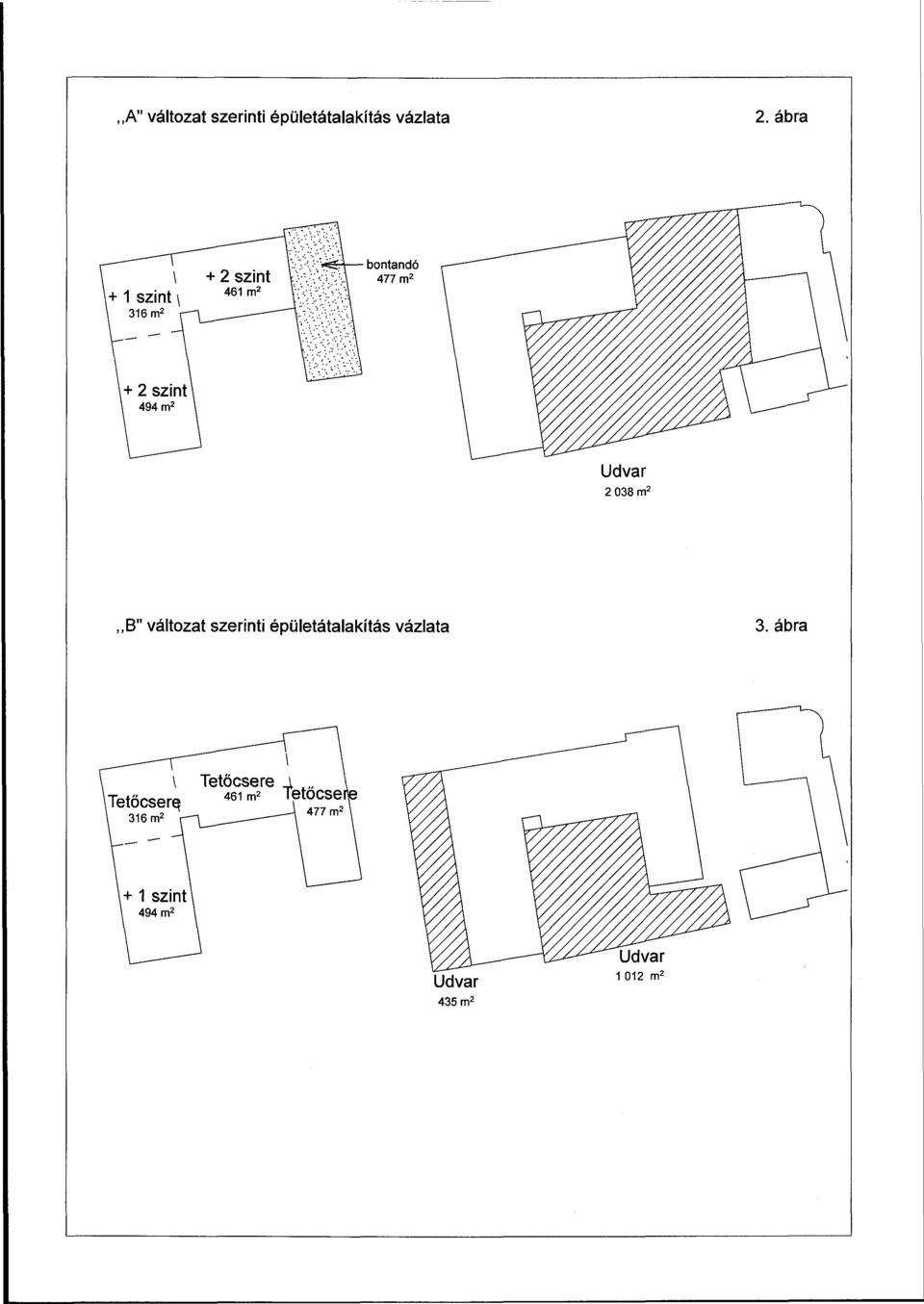 ábra bontandó 477 m 2 Udvar 2 038 m 2 B"