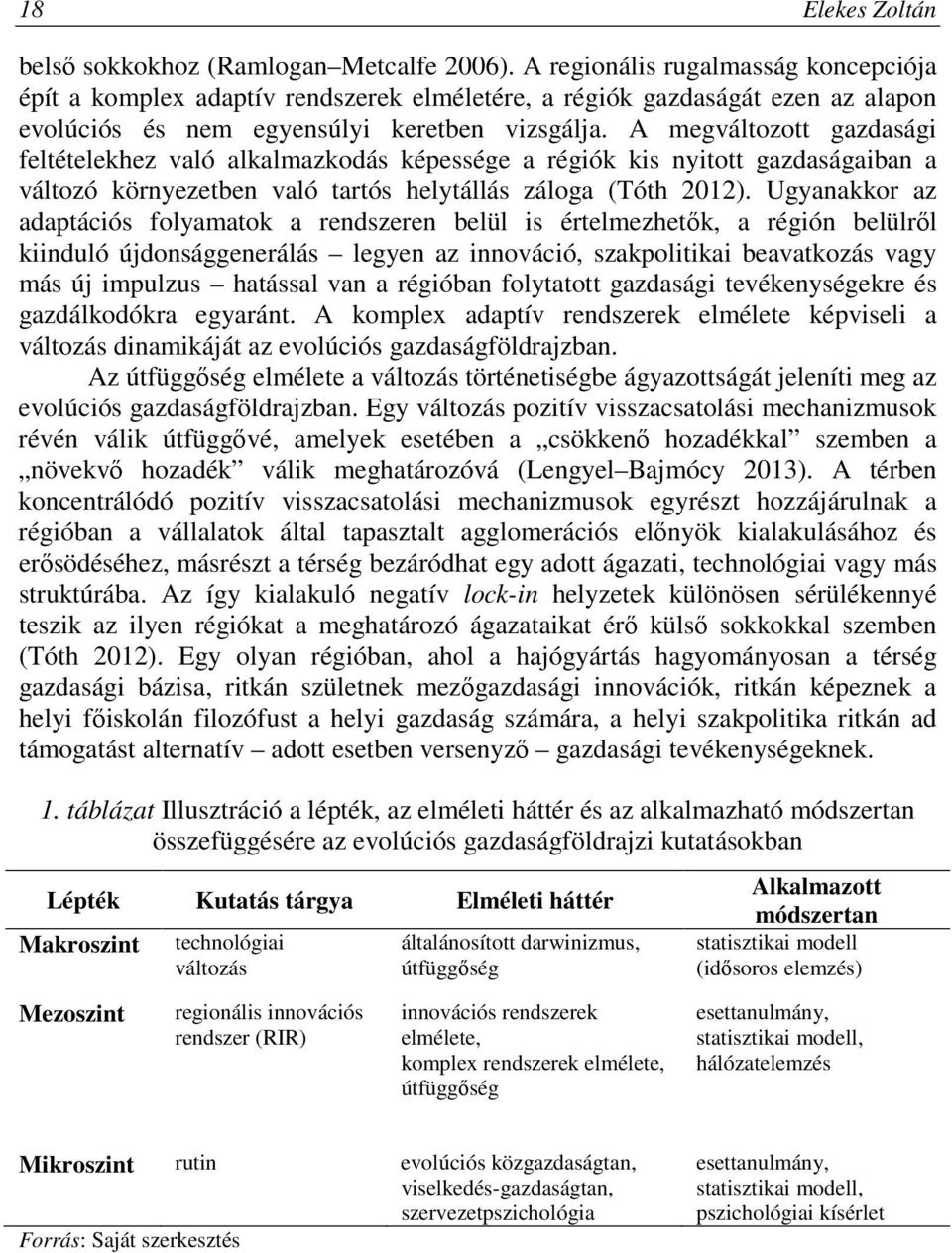 A megváltozott gazdasági feltételekhez való alkalmazkodás képessége a régiók kis nyitott gazdaságaiban a változó környezetben való tartós helytállás záloga (Tóth 2012).