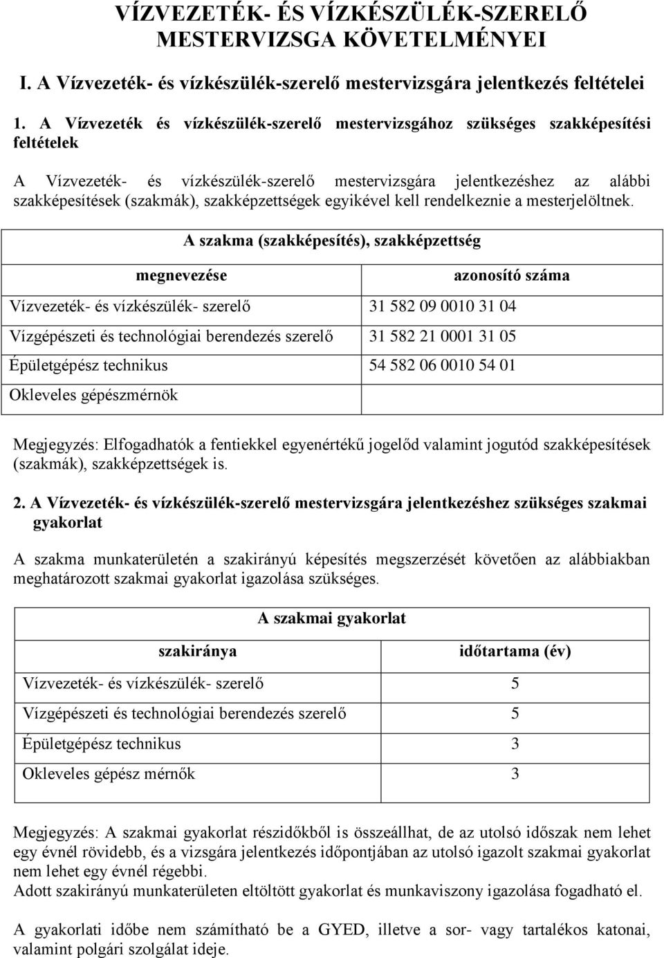 szakképzettségek egyikével kell rendelkeznie a mesterjelöltnek.