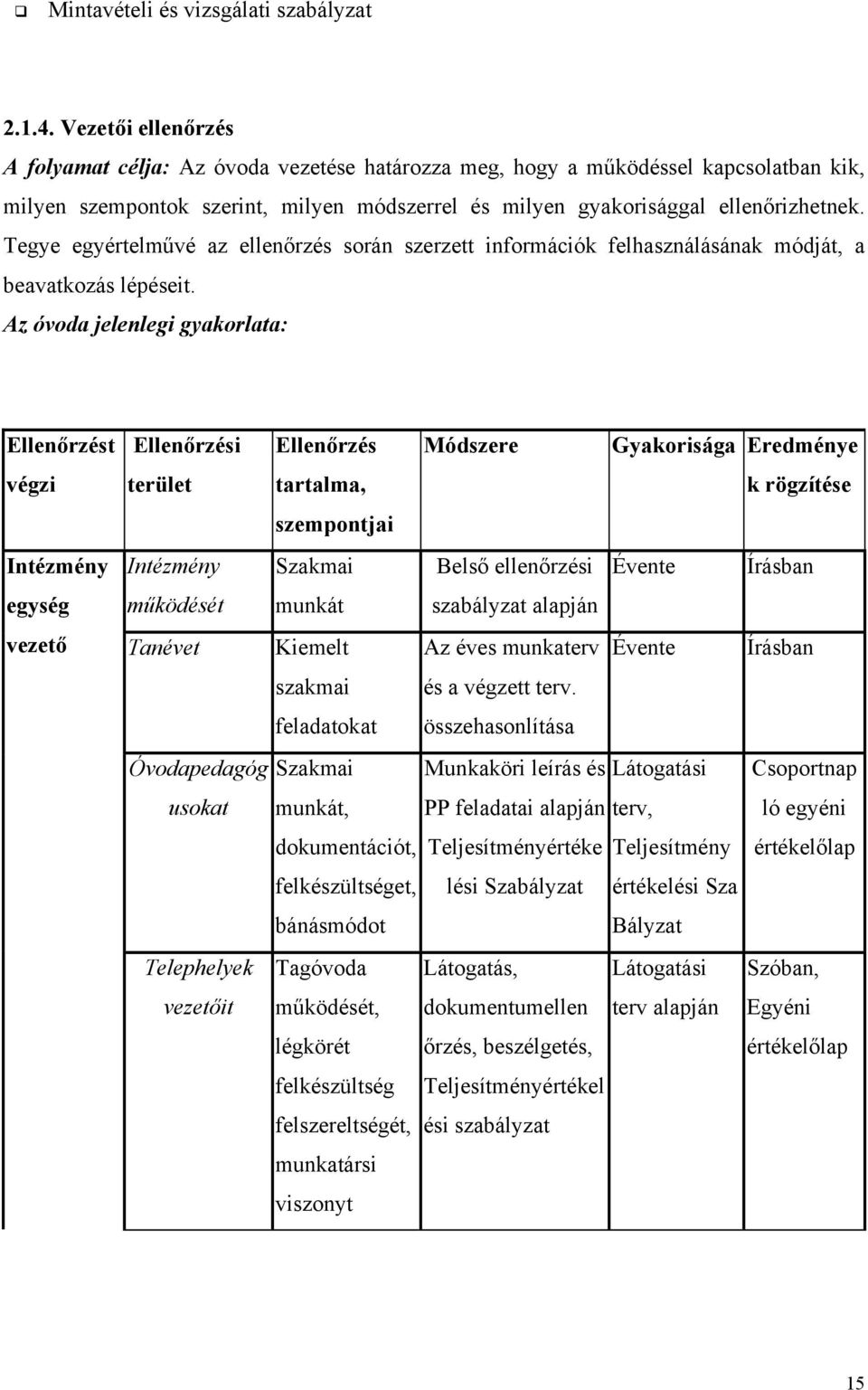 Tegye egyértelművé az ellenőrzés során szerzett információk felhasználásának módját, a beavatkozás lépéseit.