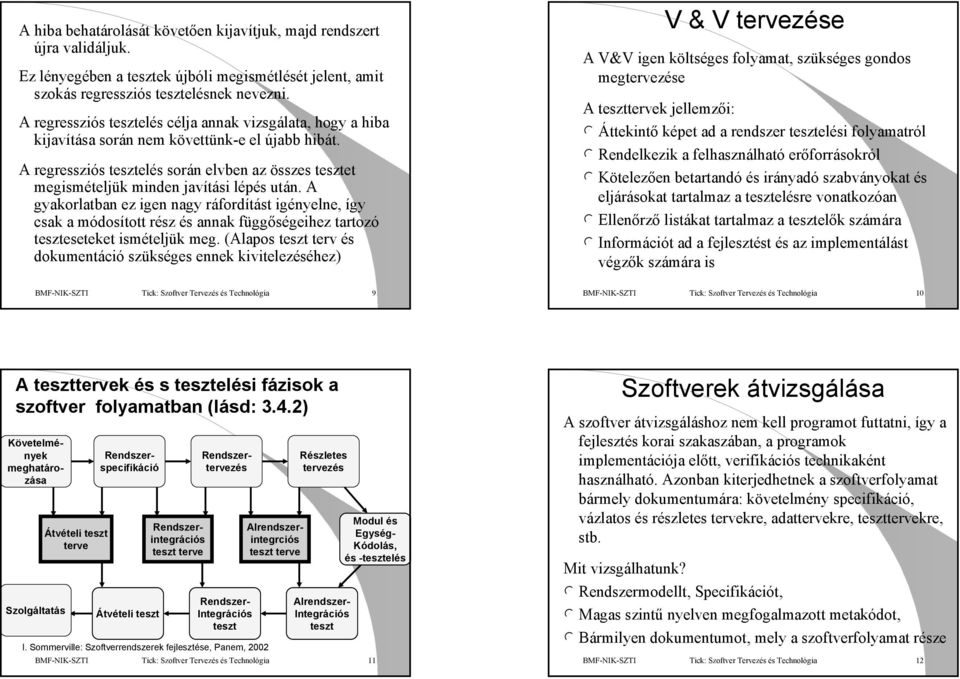 A regressziós tesztelés során elvben az összes tesztet megismételjük minden javítási lépés után.