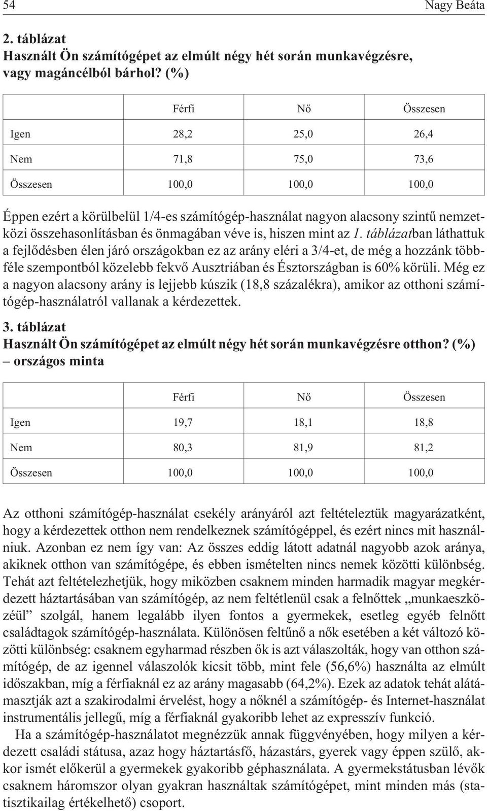 táblázatban láthattuk a fejlõdésben élen járó országokban ez az arány eléri a 3/4-et, de még a hozzánk többféle szempontból közelebb fekvõ Ausztriában és Észtországban is 60% körüli.