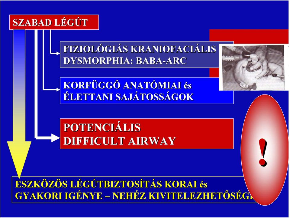 SAJÁTOSSÁGOK POTENCIÁLIS DIFFICULT AIRWAY!