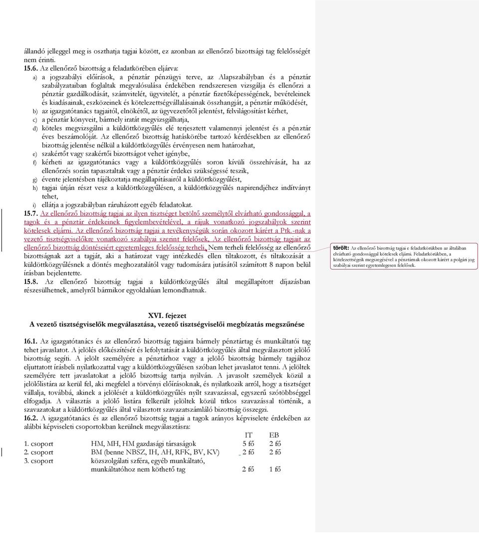 vizsgálja és ellenőrzi a pénztár gazdálkodását, számvitelét, ügyvitelét, a pénztár fizetőképességének, bevételeinek és kiadásainak, eszközeinek és kötelezettségvállalásainak összhangját, a pénztár