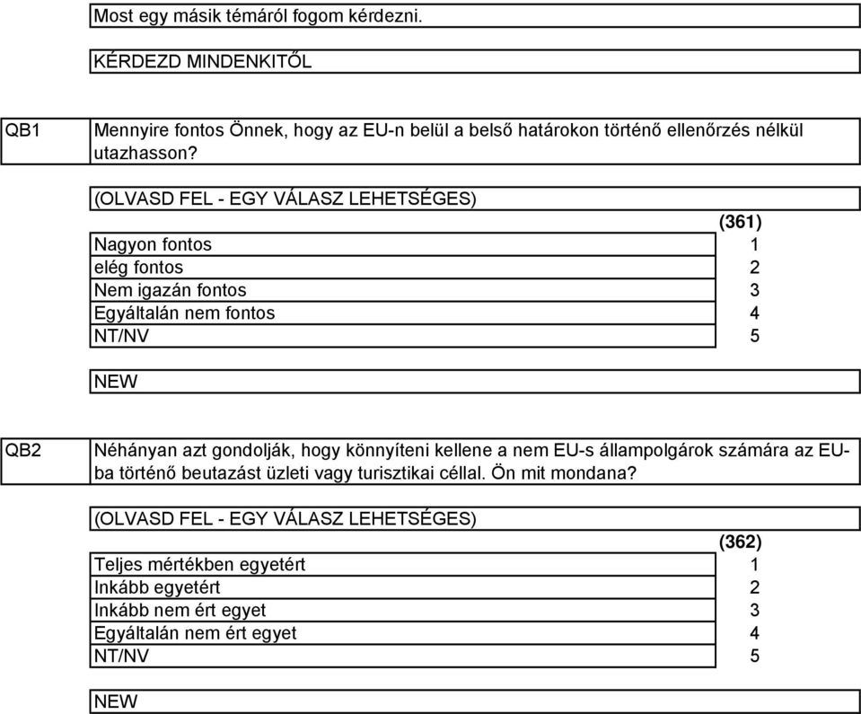 (OLVASD FEL - EGY VÁLASZ LEHETSÉGES) Nagyon fontos elég fontos Nem igazán fontos Egyáltalán nem fontos (6) 5 QB Néhányan azt gondolják,