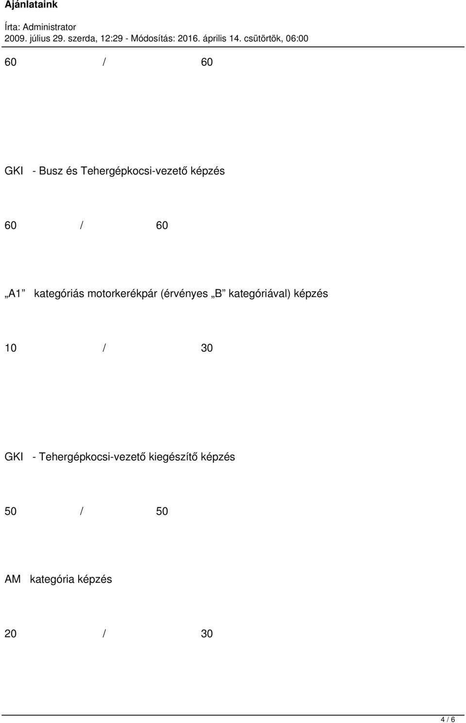 kategóriával) képzés 10 / 30 GKI -
