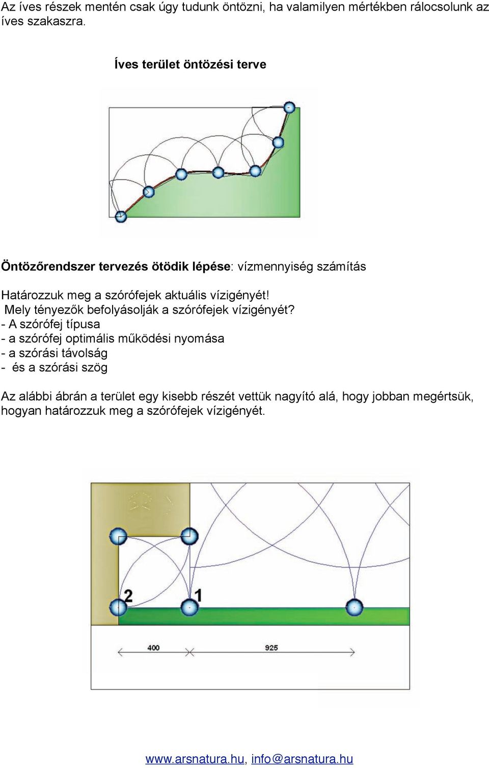 vízigényét! Mely tényezők befolyásolják a szórófejek vízigényét?