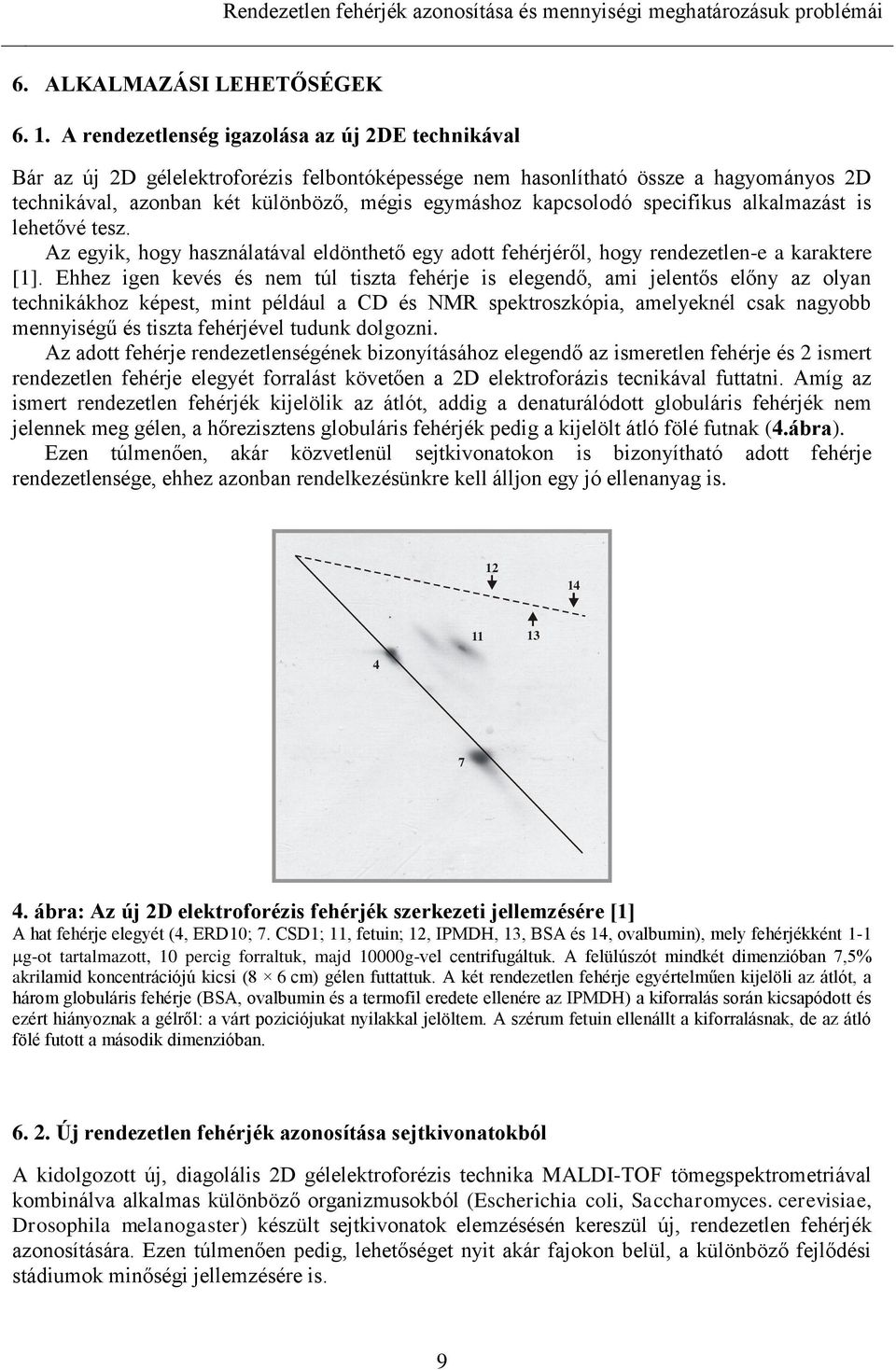 kapcsolodó specifikus alkalmazást is lehetővé tesz. Az egyik, hogy használatával eldönthető egy adott fehérjéről, hogy rendezetlen-e a karaktere [1].