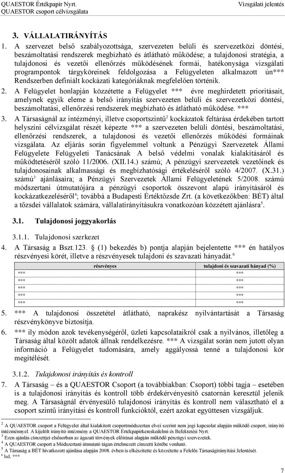ellenőrzés működésének formái, hatékonysága vizsgálati programpontok tárgyköreinek feldolgozása a Felügyeleten alkalmazott ún*** Rendszerben definiált kockázati kategóriáknak megfelelően történik. 2.