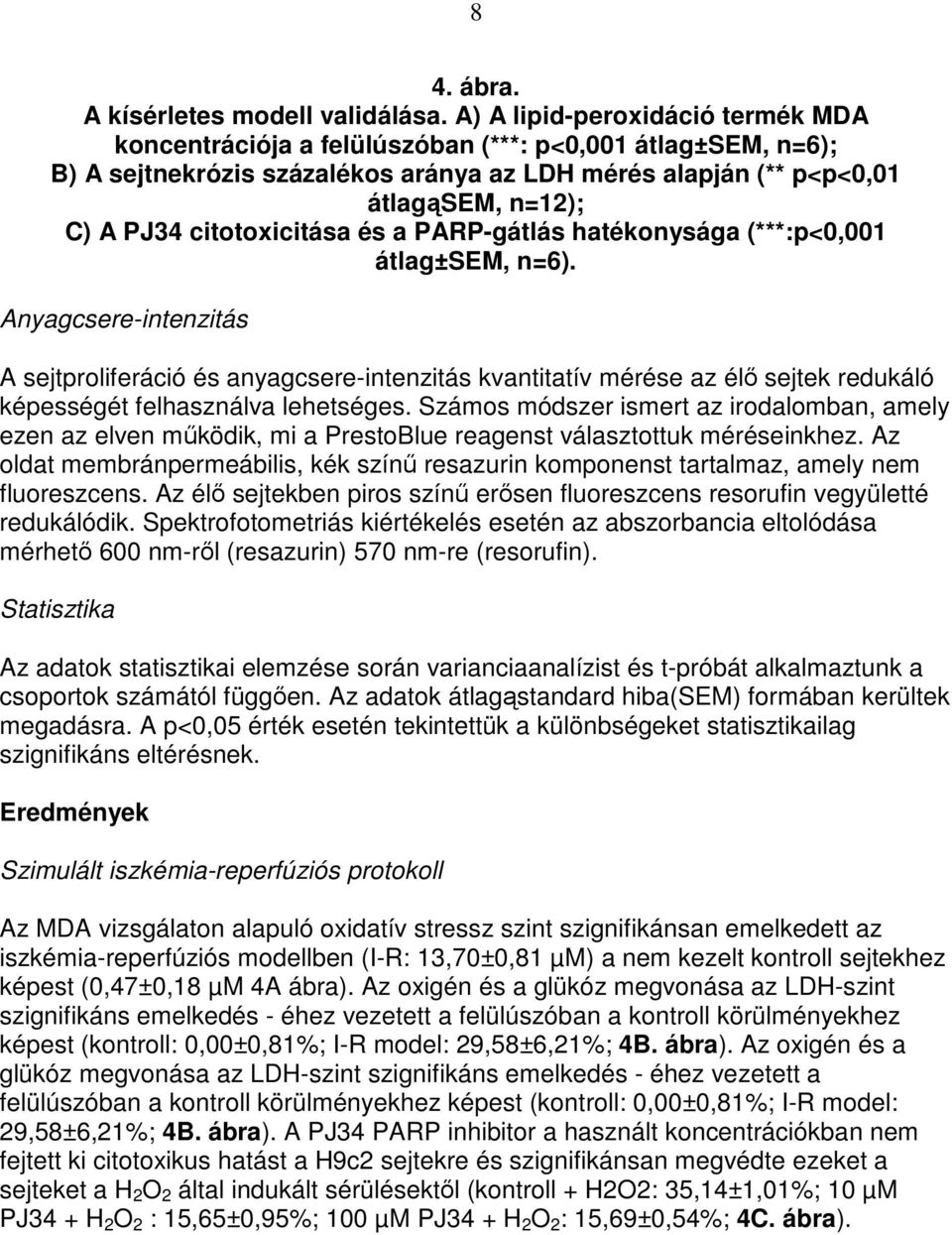 citotoxicitása és a PARP-gátlás hatékonysága (***:p<0,001 átlag±sem, n=6).