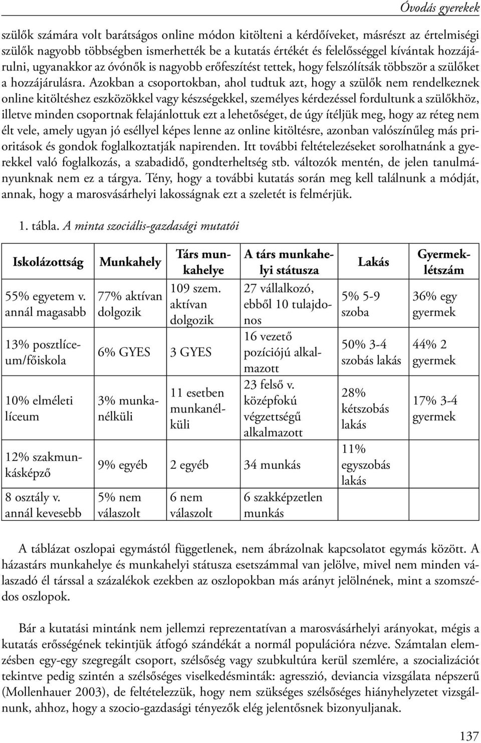 Azokban a csoportokban, ahol tudtuk azt, hogy a szülők nem rendelkeznek online kitöltéshez eszközökkel vagy készségekkel, személyes kérdezéssel fordultunk a szülőkhöz, illetve minden csoportnak