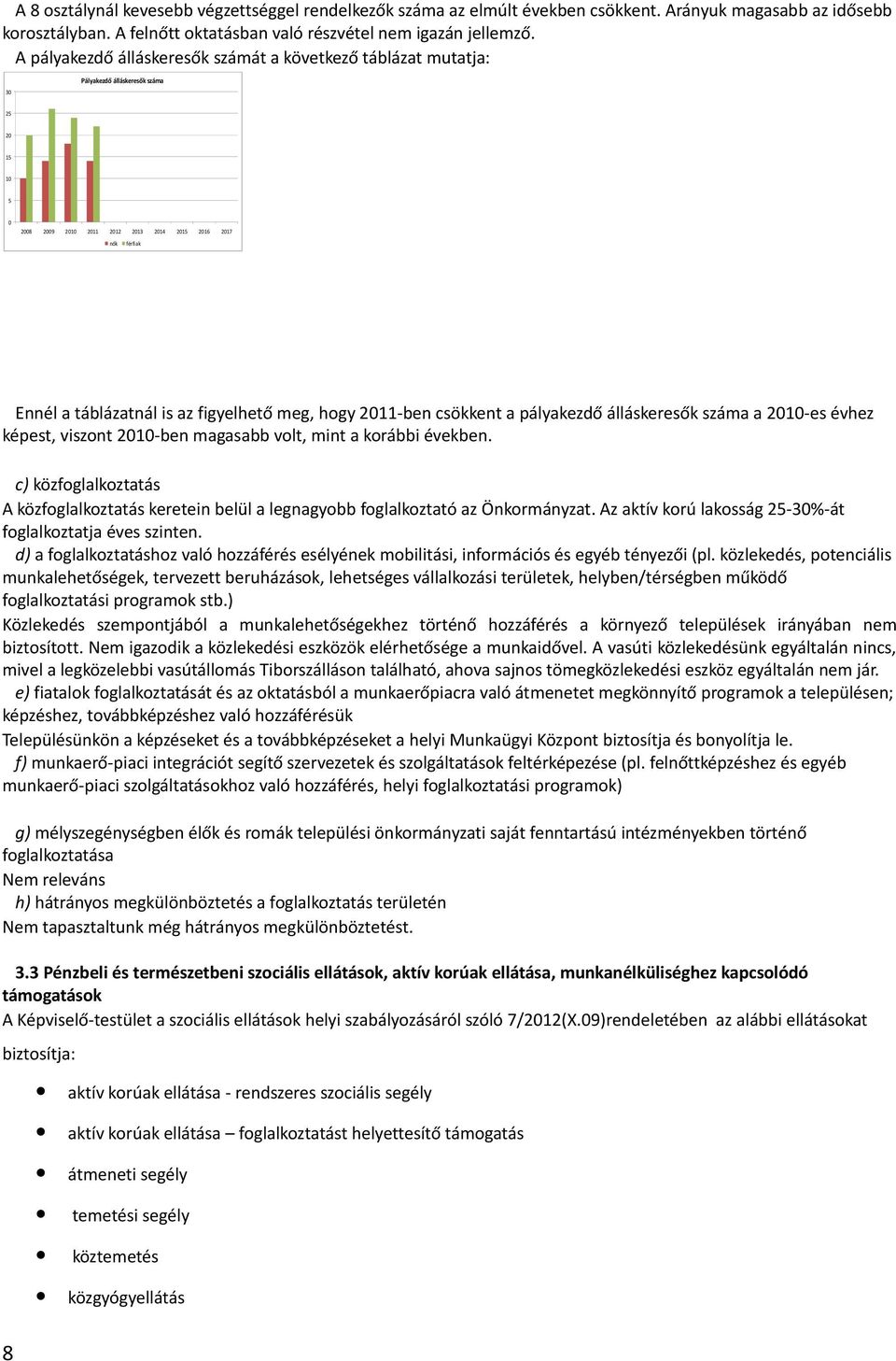 figyelhető meg, hogy 2011-ben csökkent a pályakezdő álláskeresők száma a 2010-es évhez képest, viszont 2010-ben magasabb volt, mint a korábbi években.