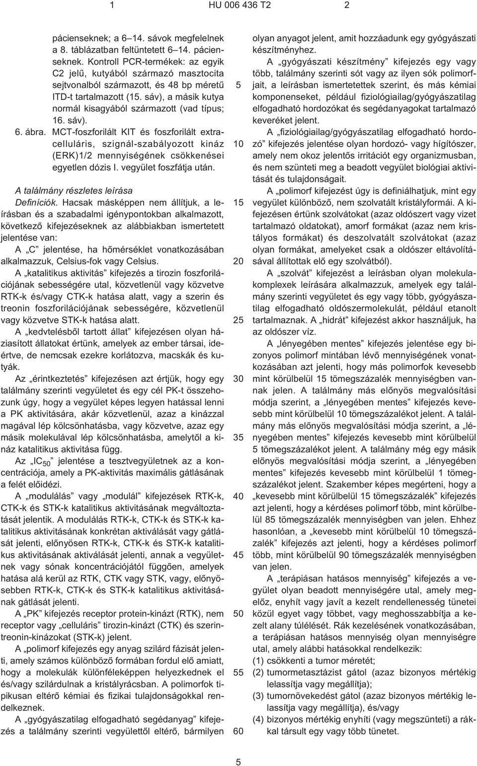 sáv). 6. ábra. MCT-foszforilált KIT és foszforilált extracelluláris, szignál-szabályozott kináz (ERK)1/2 mennyiségének csökkenései egyetlen dózis I. vegyület foszfátja után.