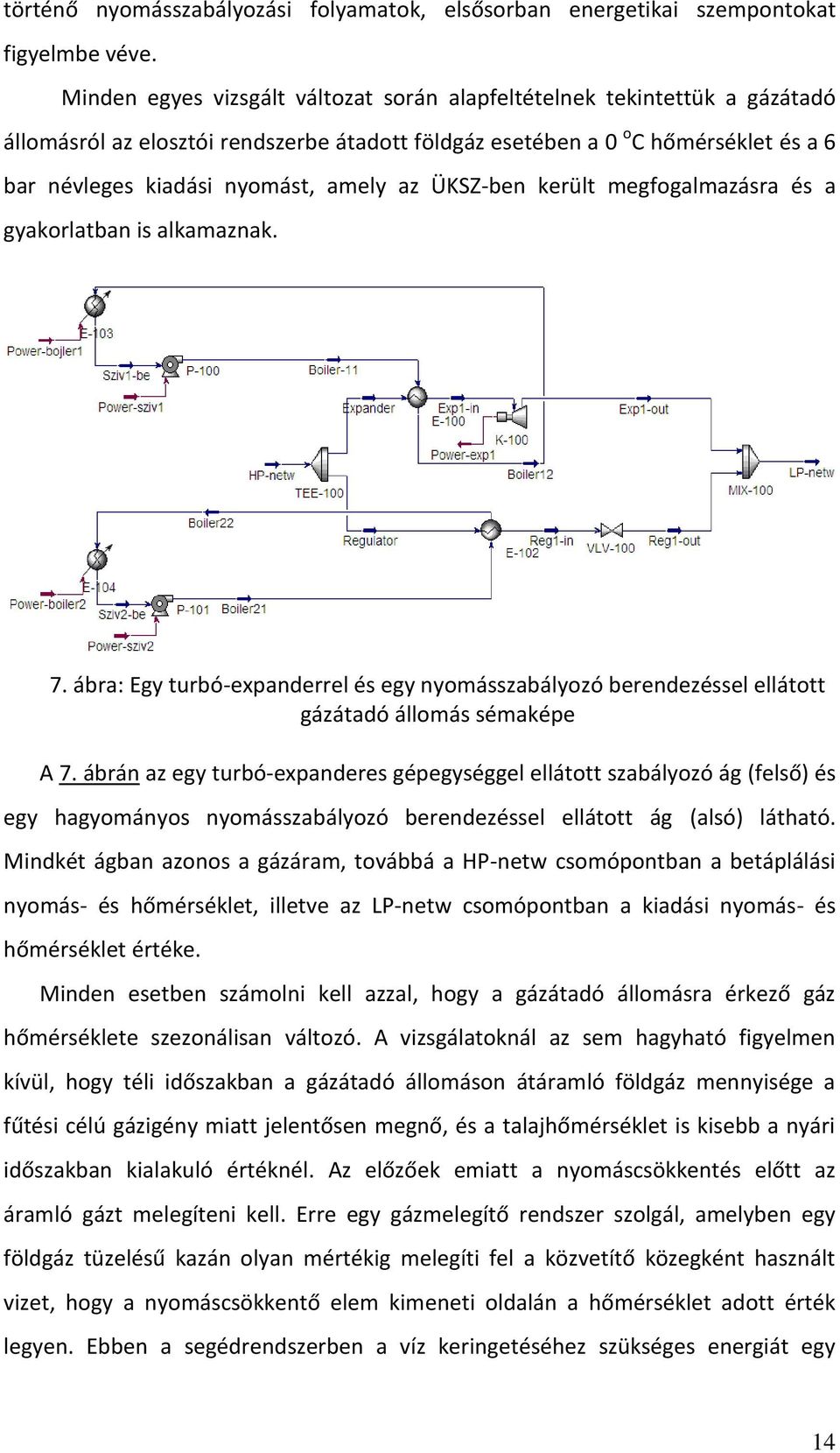 az ÜKSZ-ben került megfogalmazásra és a gyakorlatban is alkamaznak. 7. ábra: Egy turbó-expanderrel és egy nyomásszabályozó berendezéssel ellátott gázátadó állomás sémaképe A 7.