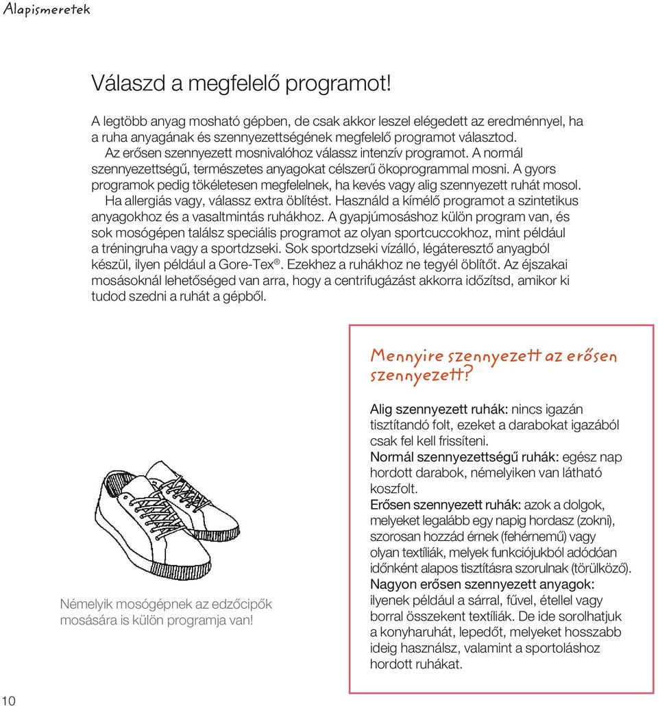 A gyors programok pedig tökéletesen megfelelnek, ha kevés vagy alig szennyezett ruhát mosol. Ha allergiás vagy, válassz extra öblítést.